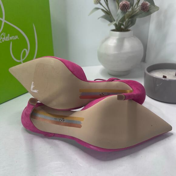 Sam Edelman Avril Suede Ankle Strap Stiletto Heeled Sandals Dahlia Pink Women 8M - Picture 8 of 10